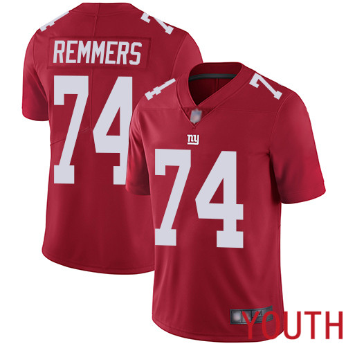 Youth New York Giants #74 Mike Remmers Red Limited Red Inverted Legend Football NFL Jersey->youth nfl jersey->Youth Jersey